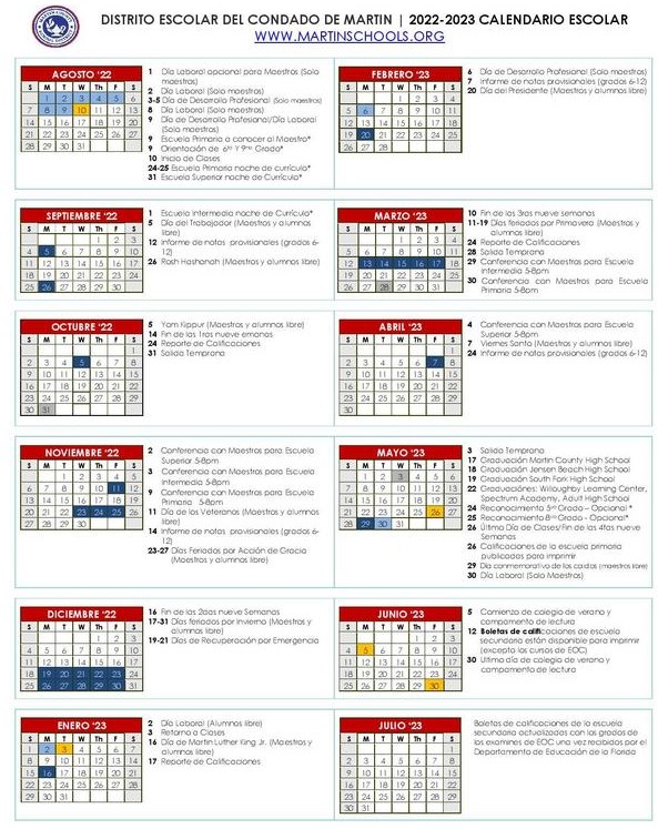 22 June MC Calendar 2023 Spanish