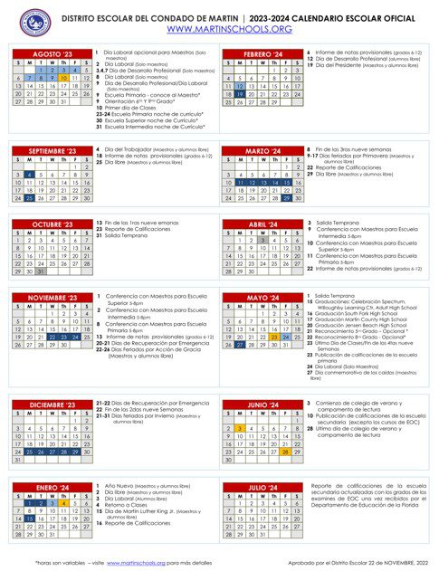 2023 July MC Calendar Spanish