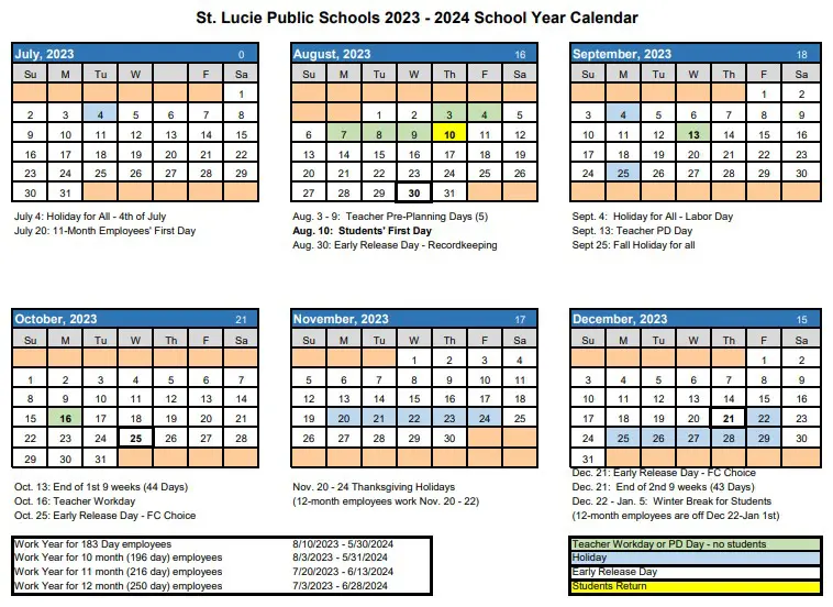 23 July SLC School Calendar 1