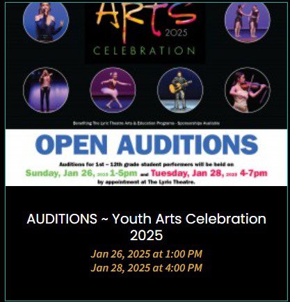 2025 January 26 Auditions Youth Arts